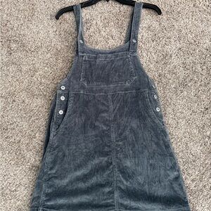 American Eagle Outfitters Charcoal Corduroy Pinafore Dress